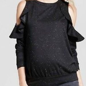 M Black Isabel Maternity ruffled sweatshirt